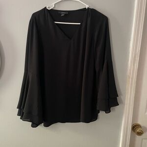 Alfani Womens V-Neck Hi Low Casual Top Black 6